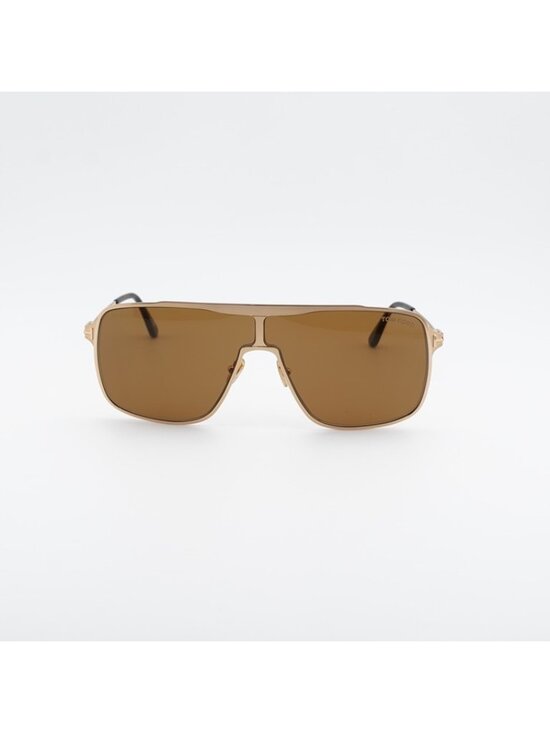 Tom Ford Zappa FT1173 30E Sunglasses Gold Shield Frame, Brown Lenses main image 6
